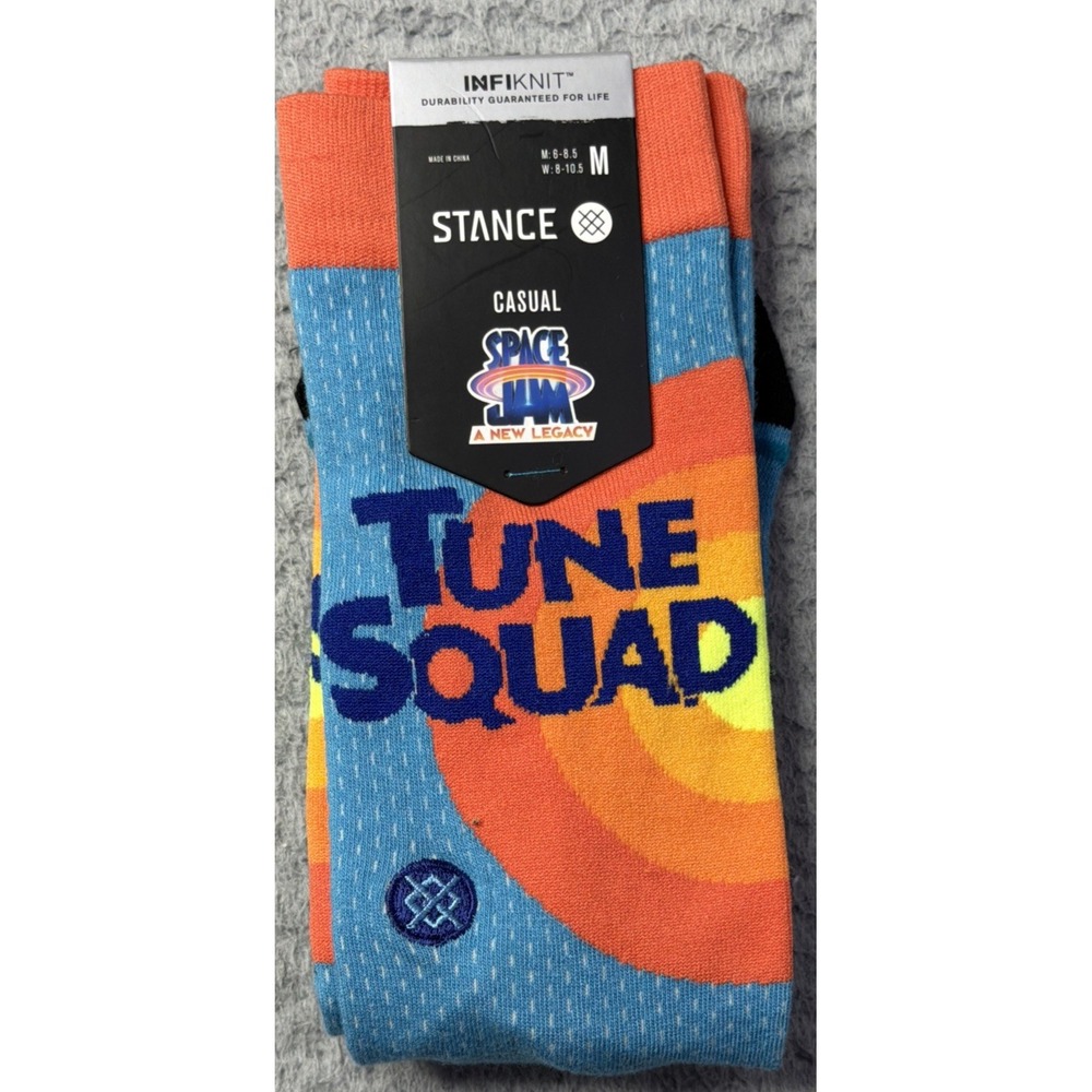 Stance x Space Jam Tune Squad Crew Socks Mens Size Medium in Blue Space Jam NWT